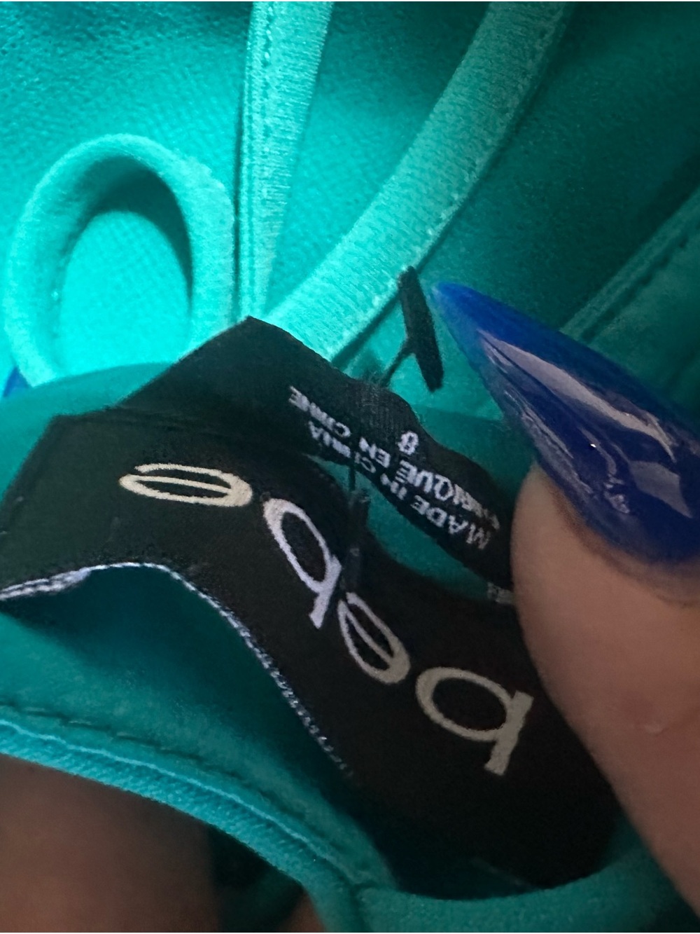 bebe Teal Twist Front Dress